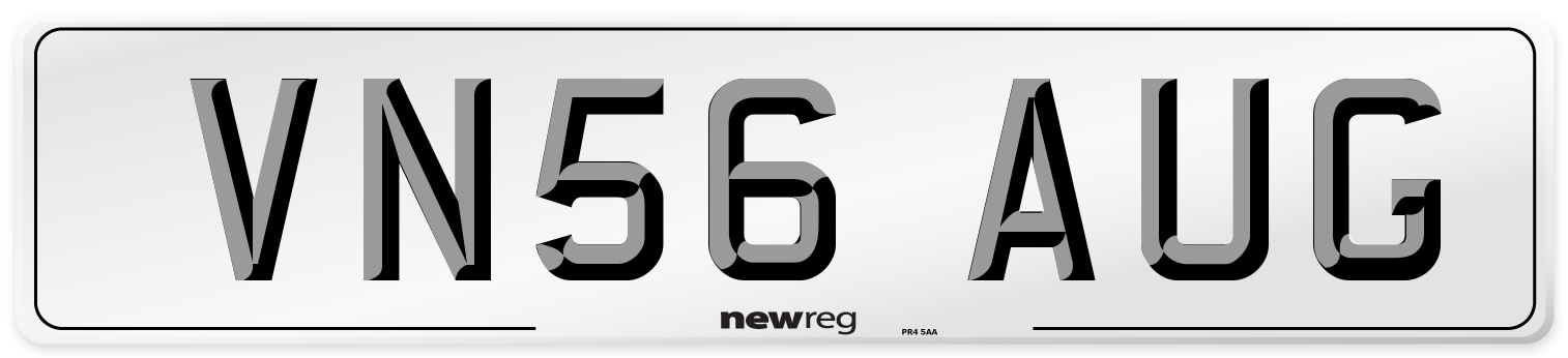 VN56 AUG Number Plate from New Reg